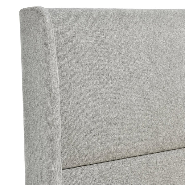 English Elm Rozitta Velvet Wingback Queen Platform Bed with Foam Padded Panels and Gold Legs Light Gray T2574P508552