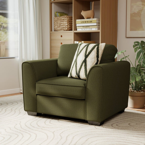 English Elm Marvella Chenille Accent Armchair with Geometric Pillow for Modern Farmhouse Rooms T2574P510103