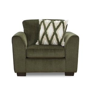 English Elm Marvella Chenille Accent Armchair with Geometric Pillow for Modern Farmhouse Rooms T2574P510103