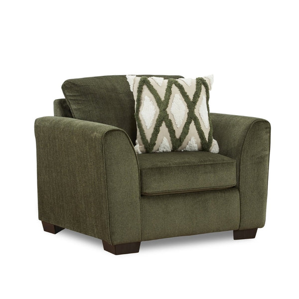 English Elm Marvella Chenille Accent Armchair with Geometric Pillow for Modern Farmhouse Rooms T2574P510103