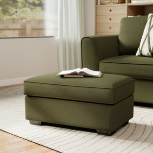 English Elm Marvella Chenille Upholstered Ottoman Plush Footrest or Extra Seat for Modern Living T2574P510104