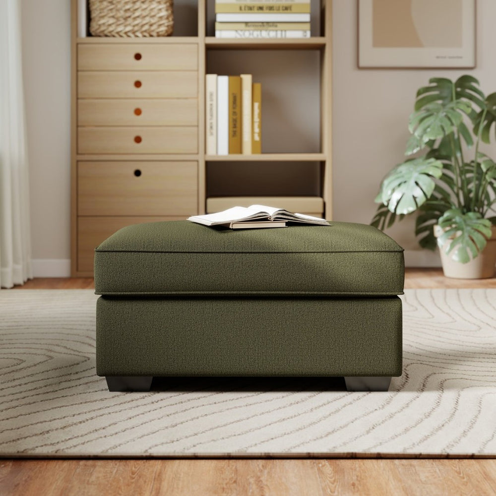 English Elm Marvella Chenille Upholstered Ottoman Plush Footrest or Extra Seat for Modern Living T2574P510104