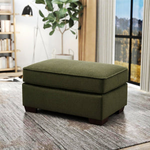 English Elm Marvella Chenille Upholstered Ottoman Plush Footrest or Extra Seat for Modern Living T2574P510104