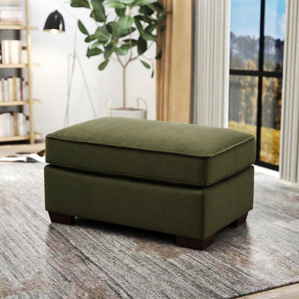 English Elm Marvella Chenille Upholstered Ottoman Plush Footrest or Extra Seat for Modern Living T2574P510104