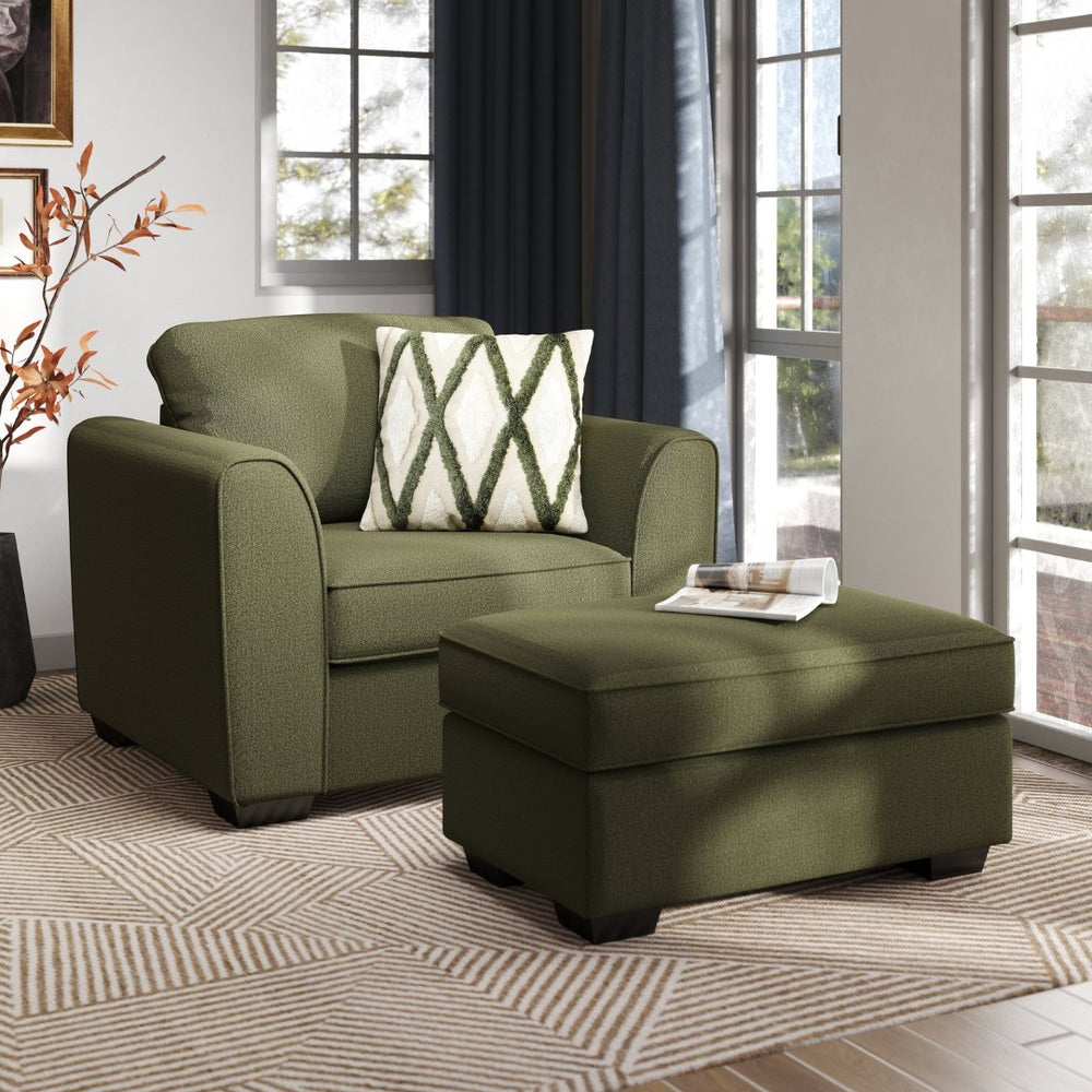 English Elm Marvella Chenille Armchair and Ottoman Set for Modern Farmhouse Living Rooms T2574P510105