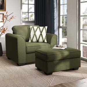 English Elm Marvella Chenille Armchair and Ottoman Set for Modern Farmhouse Living Rooms T2574P510105