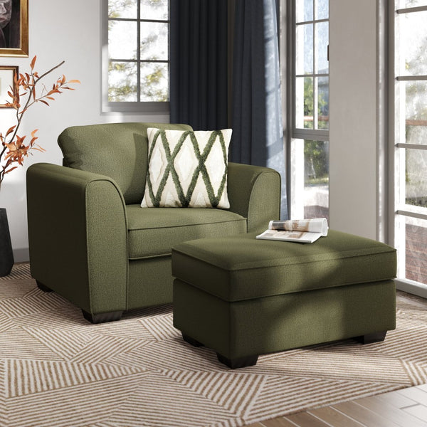 English Elm Marvella Chenille Armchair and Ottoman Set for Modern Farmhouse Living Rooms T2574P510105