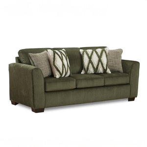 English Elm Marvella Chenille Upholstered Sofa with Deep Seats and Earthy Geometric Pillows T2574P510106