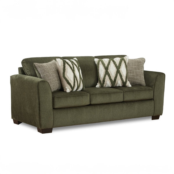English Elm Marvella Chenille Upholstered Sofa with Deep Seats and Earthy Geometric Pillows T2574P510106
