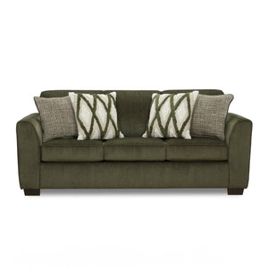 English Elm Marvella Chenille Upholstered Sofa with Deep Seats and Earthy Geometric Pillows T2574P510106
