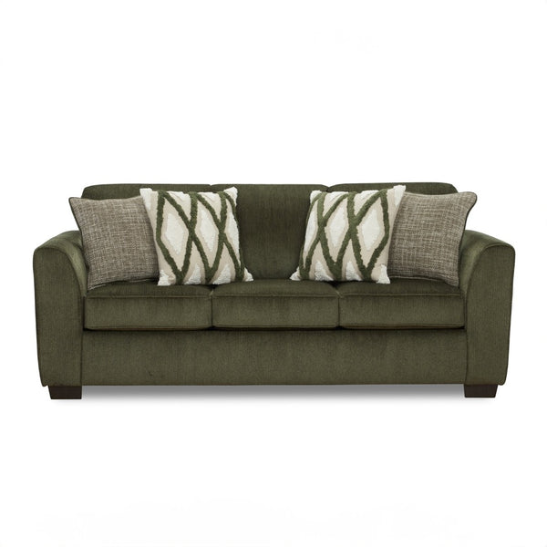 English Elm Marvella Chenille Upholstered Sofa with Deep Seats and Earthy Geometric Pillows T2574P510106