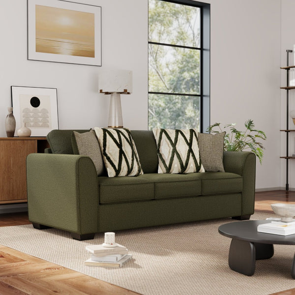 English Elm Marvella Chenille Upholstered Sofa with Deep Seats and Earthy Geometric Pillows T2574P510106