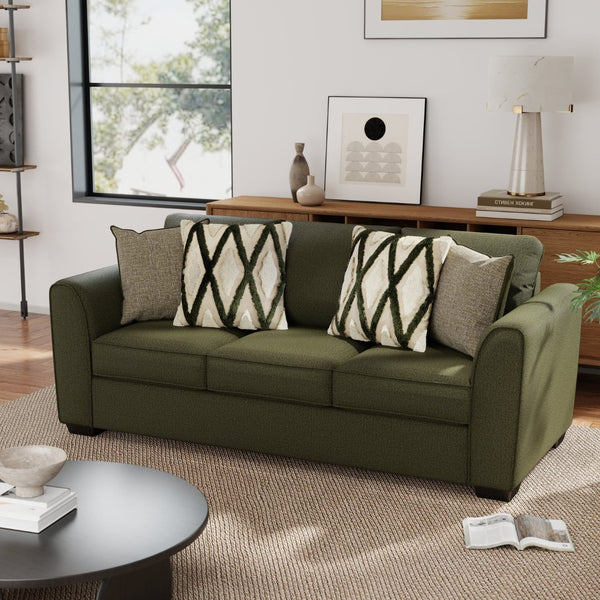 English Elm Marvella Chenille Upholstered Sofa with Deep Seats and Earthy Geometric Pillows T2574P510106