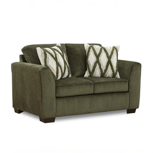 English Elm Marvella Chenille Loveseat with Deep Cushions and Geometric Pillows for Modern Living T2574P510108