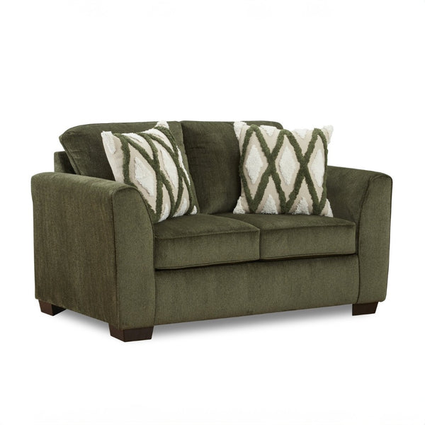 English Elm Marvella Chenille Loveseat with Deep Cushions and Geometric Pillows for Modern Living T2574P510108