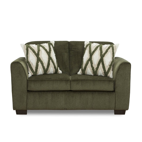 English Elm Marvella Chenille Loveseat with Deep Cushions and Geometric Pillows for Modern Living T2574P510108