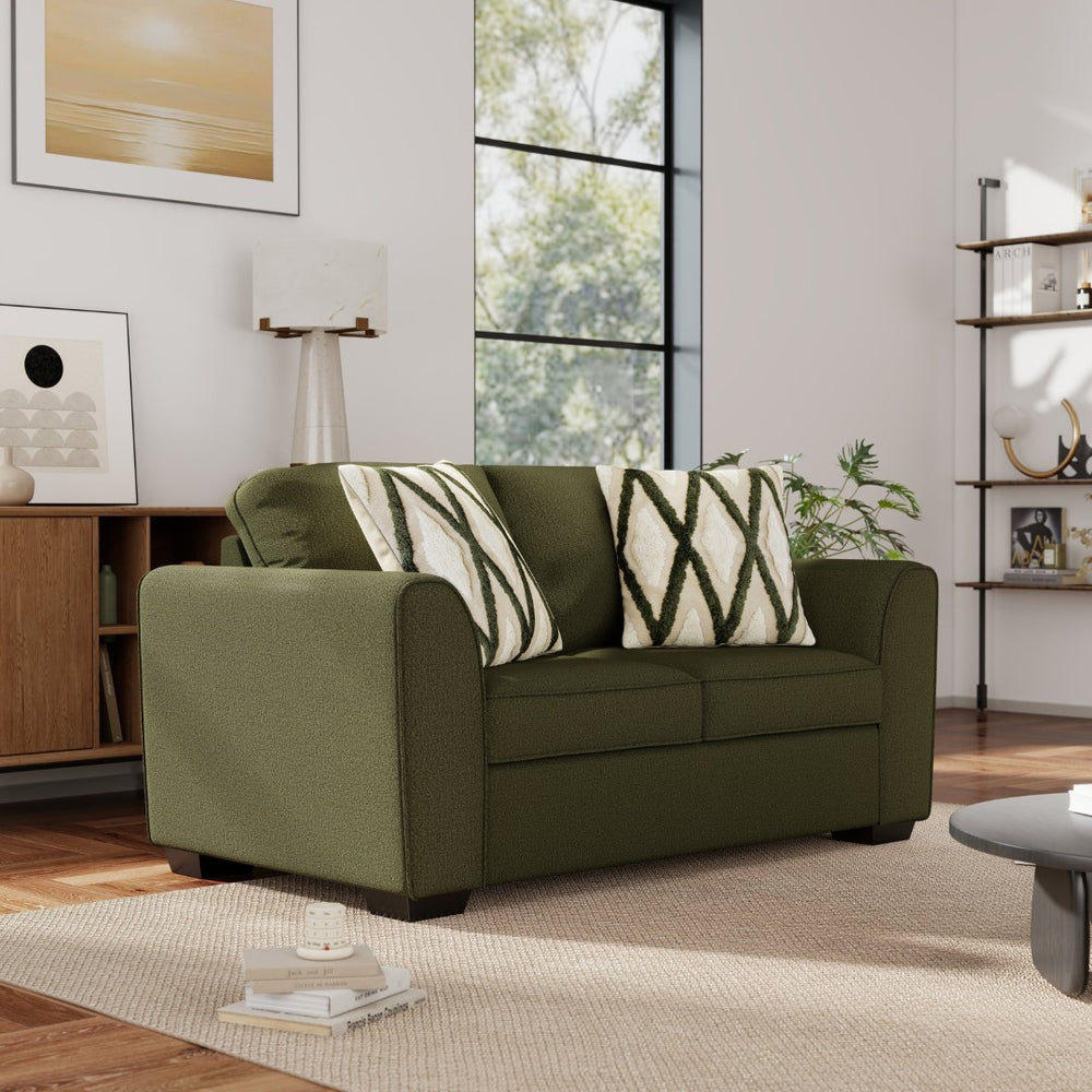 English Elm Marvella Chenille Loveseat with Deep Cushions and Geometric Pillows for Modern Living T2574P510108