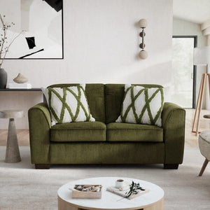 English Elm Marvella Chenille Loveseat with Deep Cushions and Geometric Pillows for Modern Living T2574P510108