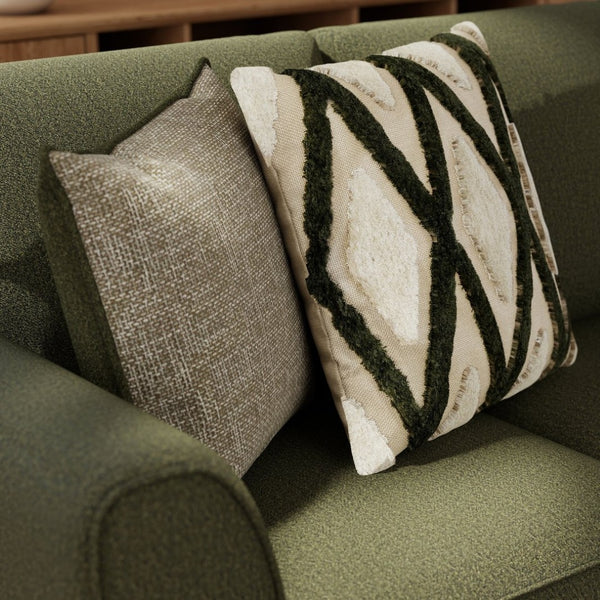 English Elm Marvella Chenille Loveseat with Deep Cushions and Geometric Pillows for Modern Living T2574P510108