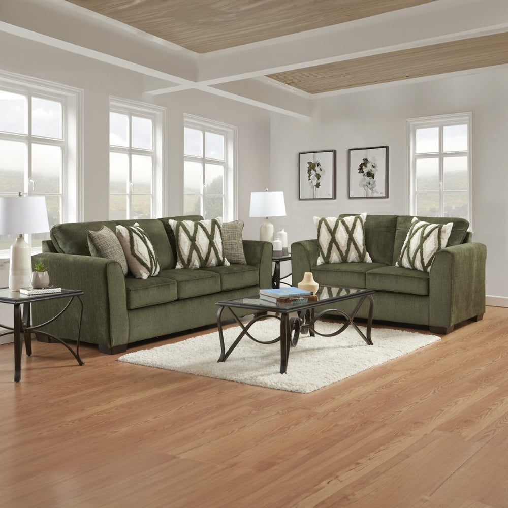 English Elm Marvella Chenille Sofa and Loveseat Set with Plush Cushions for Modern Living Rooms T2574P510109