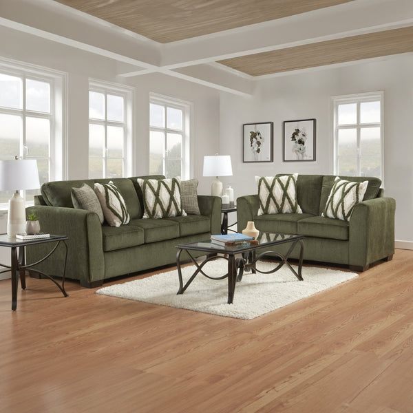 English Elm Marvella Chenille Sofa and Loveseat Set with Plush Cushions for Modern Living Rooms T2574P510109