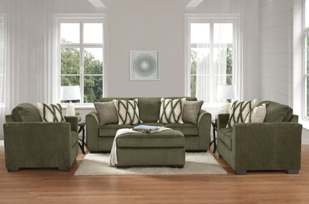 English Elm Marvella Four Piece Living Room Set with Chenille Upholstery and Geometric Accent Pillows T2574P510111