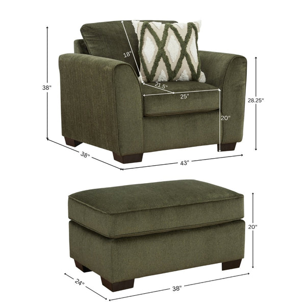 English Elm Marvella Four Piece Living Room Set with Chenille Upholstery and Geometric Accent Pillows T2574P510111
