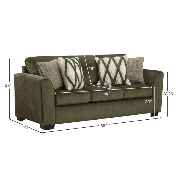 English Elm Marvella Chenille Sofa Chair Ottoman Set Plush Green Upholstery Living Room T2574P510112