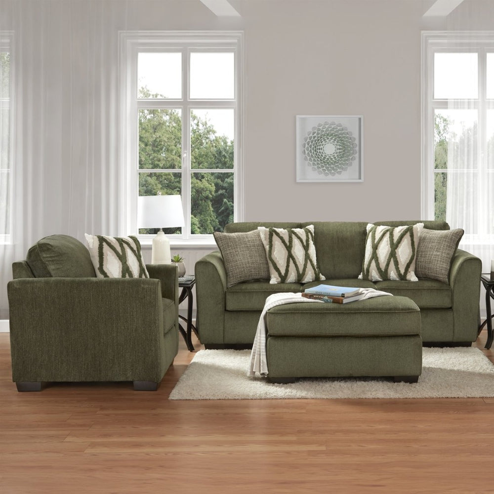 English Elm Marvella Chenille Sofa Chair Ottoman Set Plush Green Upholstery Living Room T2574P510112