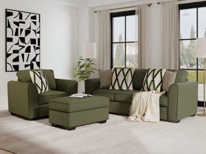 English Elm Marvella Chenille Sofa Chair Ottoman Set Plush Green Upholstery Living Room T2574P510112