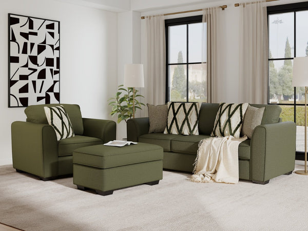 English Elm Marvella Chenille Sofa Chair Ottoman Set Plush Green Upholstery Living Room T2574P510112