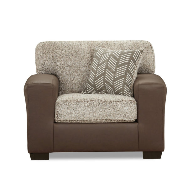 English Elm Marvella Faux Leather Shearling Accent Chair for Farmhouse Living Rooms T2574P510113