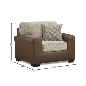 English Elm Marvella Faux Leather Shearling Accent Chair for Farmhouse Living Rooms T2574P510113