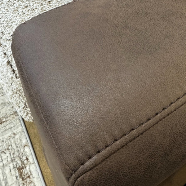 English Elm Marvella Faux Leather and Sherpa 3 Piece Sofa Set with Ottoman for Farmhouse Living T2574P510118