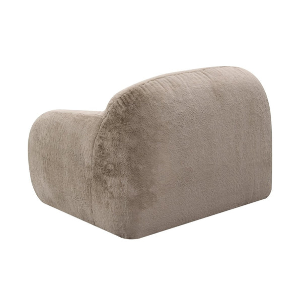 English Elm Adell Faux Fur Swivel Cuddle Chair Plush Upholstered Accent Seat for Living Rooms Tan T2574P510848