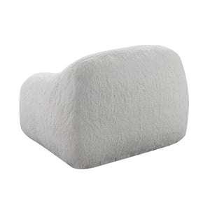English Elm Adell Faux Fur Swivel Cuddle Chair Plush Upholstered Accent Seat for Living Rooms White T2574P510849
