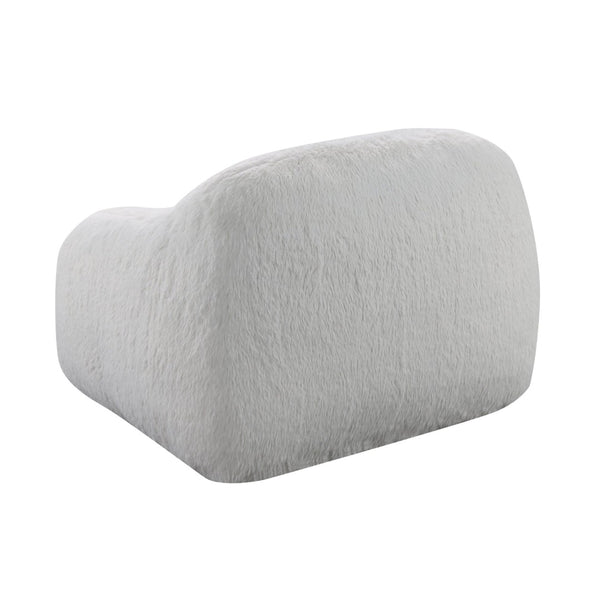 English Elm Adell Faux Fur Swivel Cuddle Chair Plush Upholstered Accent Seat for Living Rooms White T2574P510849