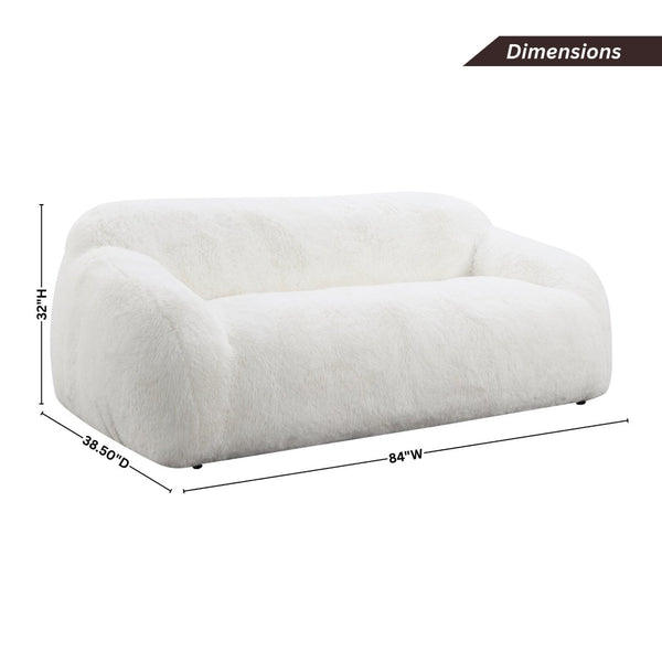 English Elm Adell Ultra Soft Faux Fur Sofa with High Density Foam Seating for Modern Living Rooms T2574P510850