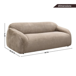 English Elm Adell Faux Fur Sofa with Plush Polar Texture Deep Seat for Modern Living Rooms T2574P510851
