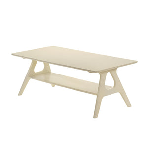 English Elm Arona Mid-century Okume Veneer Coffee Table with Open Shelf for Living Room Off White T2574P510867