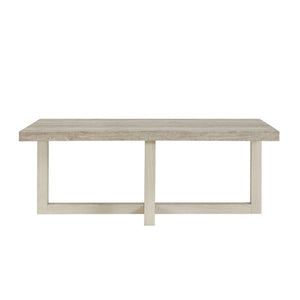 English Elm Luno Rectangular Coffee Table with Geometric Cross Base for Modern Living Rooms Weathered Gray and Beige T2574P516487
