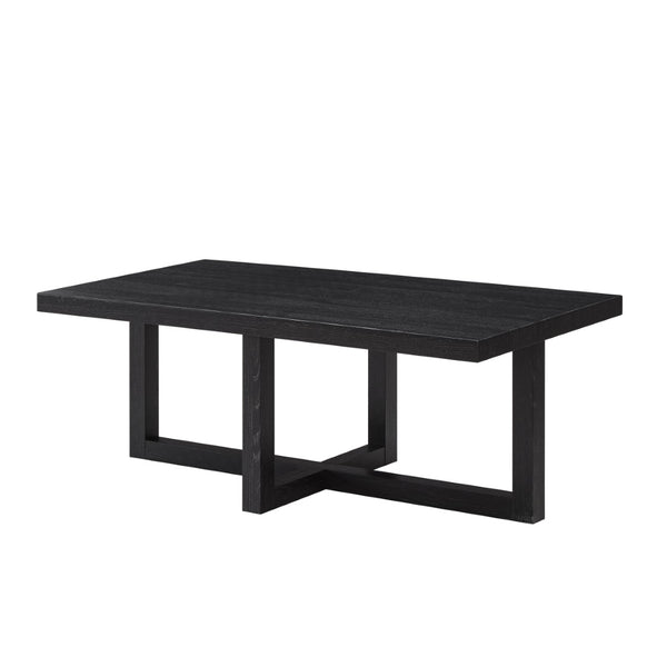 English Elm Luno Rectangular Coffee Table with Geometric Cross Base for Modern Living Rooms Black T2574P516488