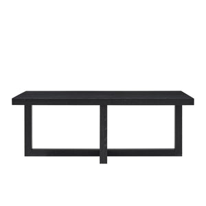 English Elm Luno Rectangular Coffee Table with Geometric Cross Base for Modern Living Rooms Black T2574P516488