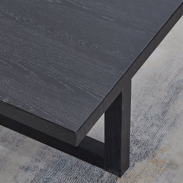 English Elm Luno Contemporary Geometric End Table with Architectural Base for Living Room Decor Black T2574P516492