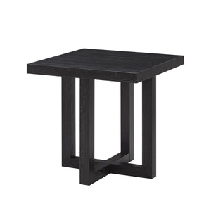 English Elm Luno Contemporary Geometric End Table with Architectural Base for Living Room Decor Black T2574P516492