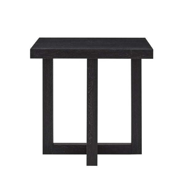 English Elm Luno Contemporary Geometric End Table with Architectural Base for Living Room Decor Black T2574P516492