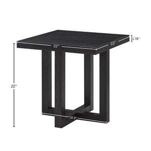 English Elm Luno Contemporary Geometric End Table with Architectural Base for Living Room Decor Black T2574P516492