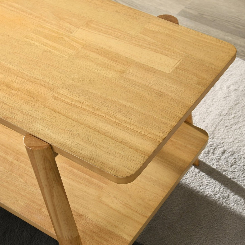 English Elm Metz Mid-century Oak Veneer End Table with Open Shelf and Sculptural Round Legs T2574P516495
