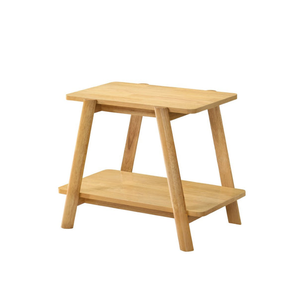 English Elm Metz Mid-century Oak Veneer End Table with Open Shelf and Sculptural Round Legs T2574P516495