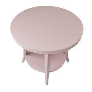 English Elm Perth Round Two Tier Birch Wood End Table with Curved Legs for Contemporary Living Pink T2574P519681